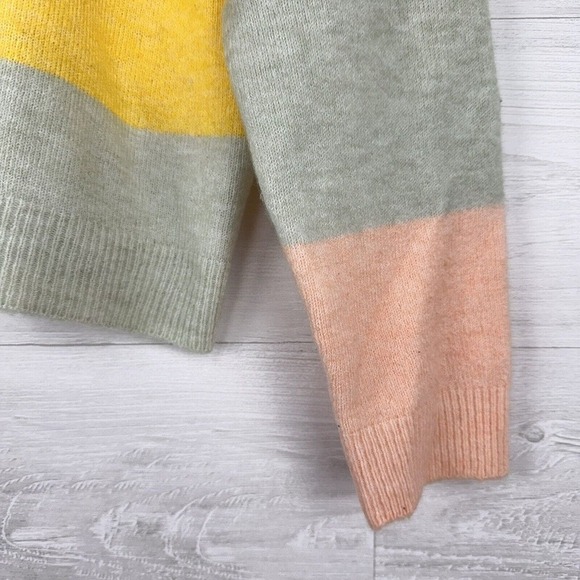 Forever 21 Womens Sweater Medium‎ Mock Neck Long Sleeve Color Block Multicolor - Picture 6 of 13